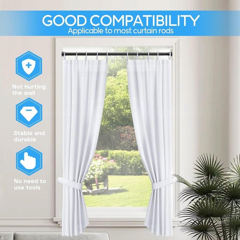 ZipGlo Tension Curtain Rod Black Tension Rod 2pcs Spring Curtain Rod Non Slip Tension Rods For Windows 28 to 48 Inch No Drilling Adjustable Tension Rods of Curtain Window Closet Kitchen Wardrobe - Image 3